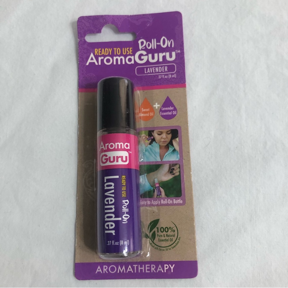 AromaGuru Ready to use Lavender Aromatherapy oil Roll On bottle. .27 Fl oz